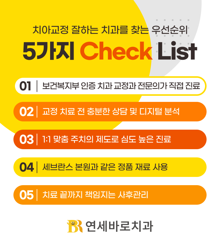 치아교정 잘하는 치과를 찾는 우선순위 5가지 체크리스트